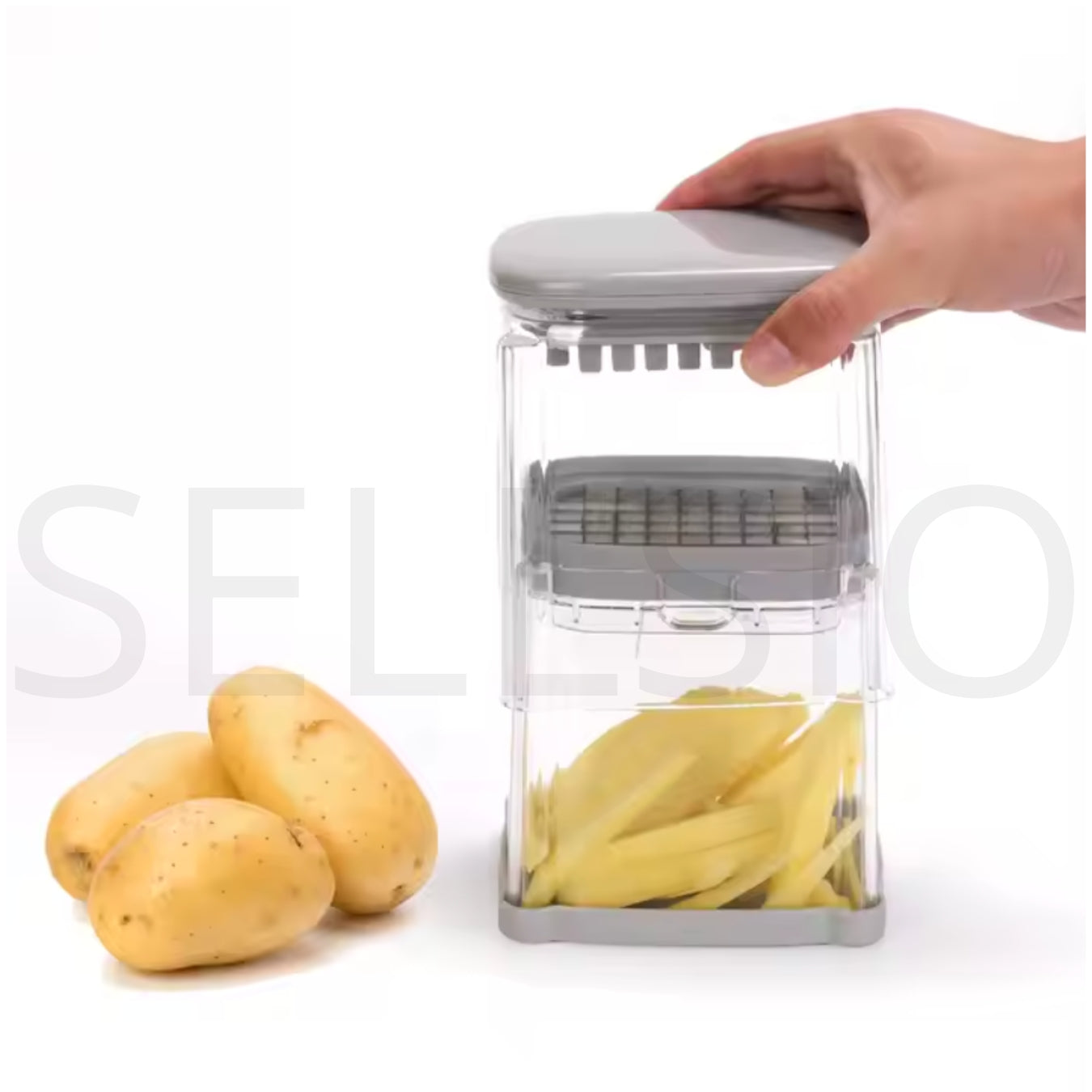Coupe-frites et hachoir à légumes 4-en-1 – L’outil innovant pour une découpe rapide et précise !