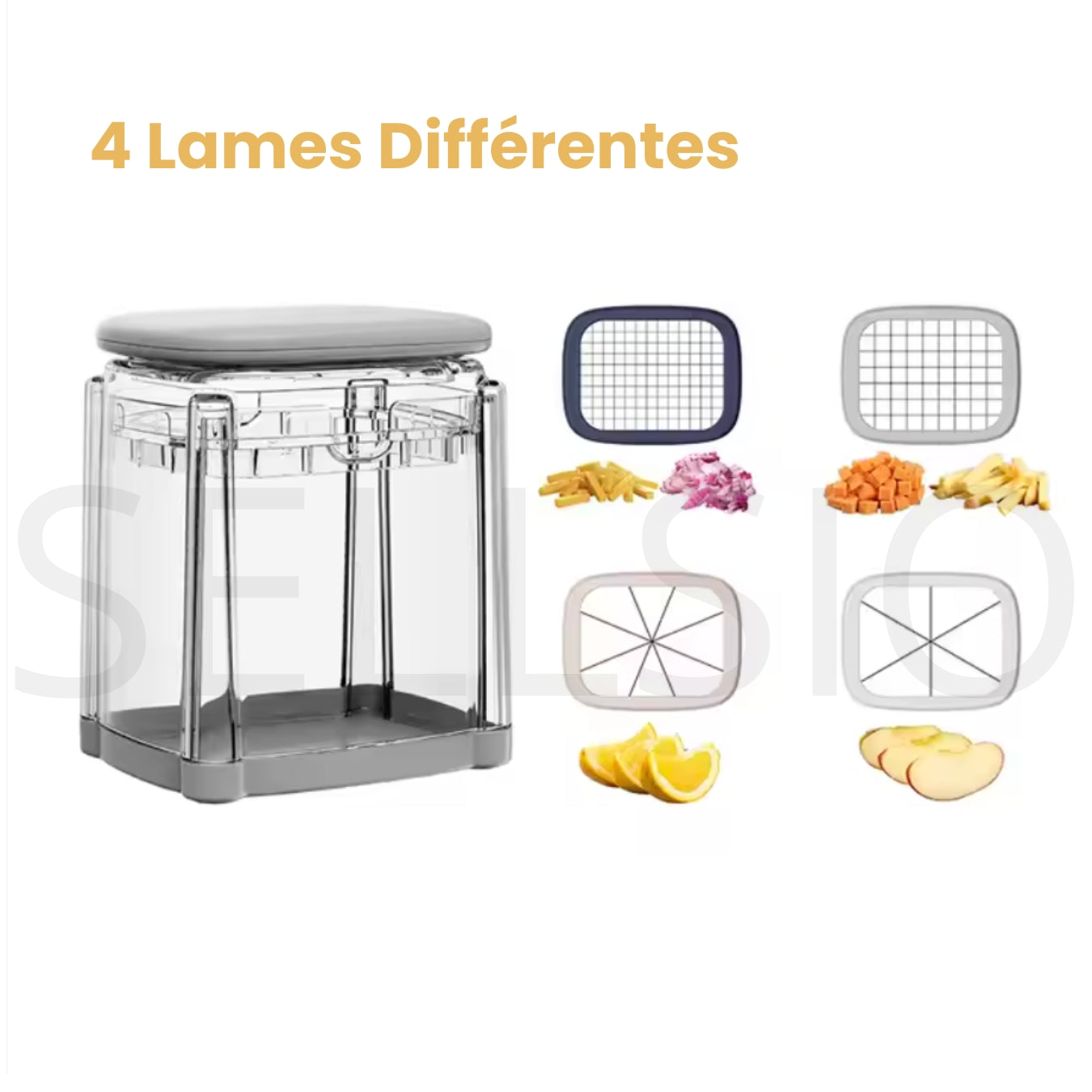 Coupe-frites et hachoir à légumes 4-en-1 – L’outil innovant pour une découpe rapide et précise !