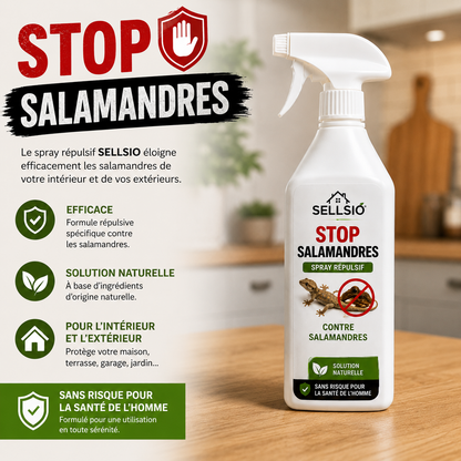 SELLSIO™ STOP SALAMANDRES- Spray Répulsif -Solution Efficace pour Éloigner les Salamandres de Votre Maison