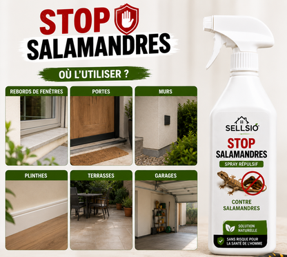 SELLSIO™ STOP SALAMANDRES- Spray Répulsif -Solution Efficace pour Éloigner les Salamandres de Votre Maison