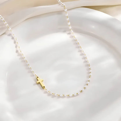 Collier Chrétien Perlé Protection Divine