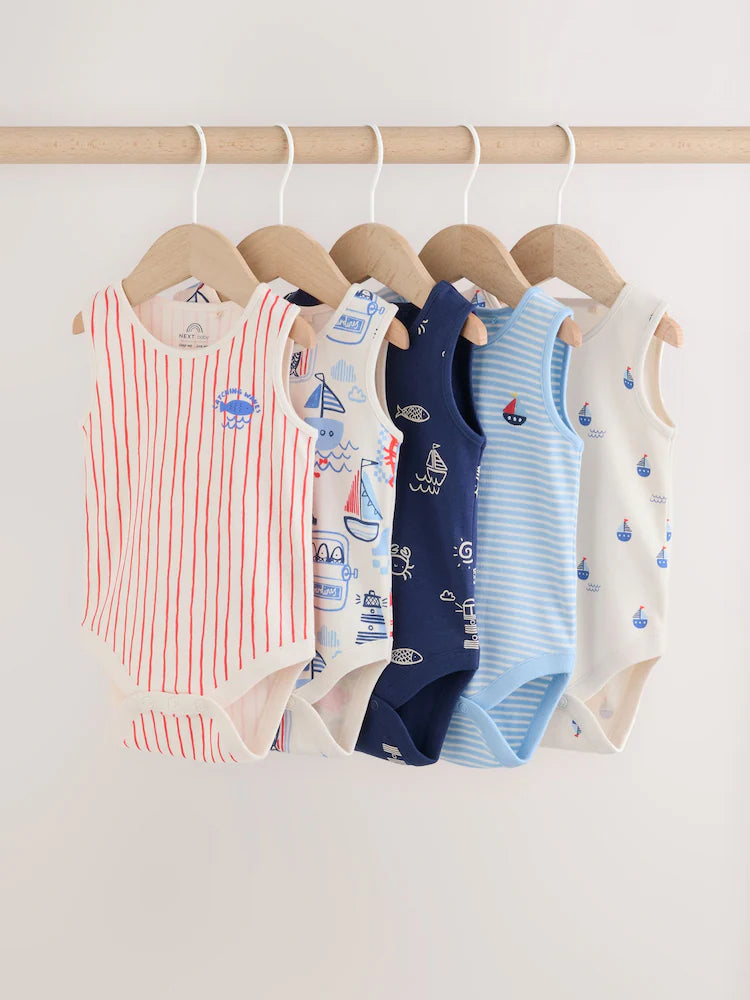 Lot de 5 body coton manche court : confort et douceur pour bébé GARCONS