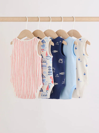 Lot de 5 body coton manche court : confort et douceur pour bébé GARCONS