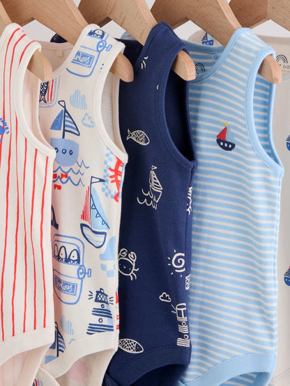 Lot de 5 body coton manche court : confort et douceur pour bébé GARCONS
