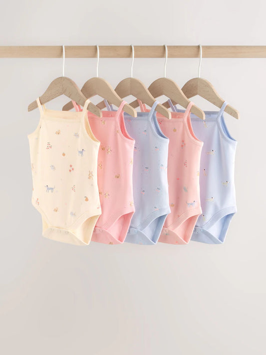 Lot de 5 body coton manche court : confort et douceur pour bébé FILLES