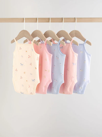 Lot de 5 body coton manche court : confort et douceur pour bébé FILLES