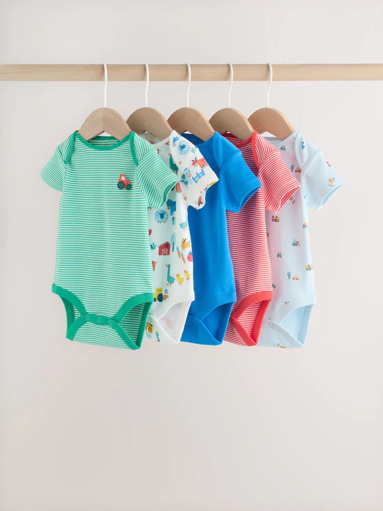 Lot de 5 body coton : confort et douceur pour bébé GARCONS
