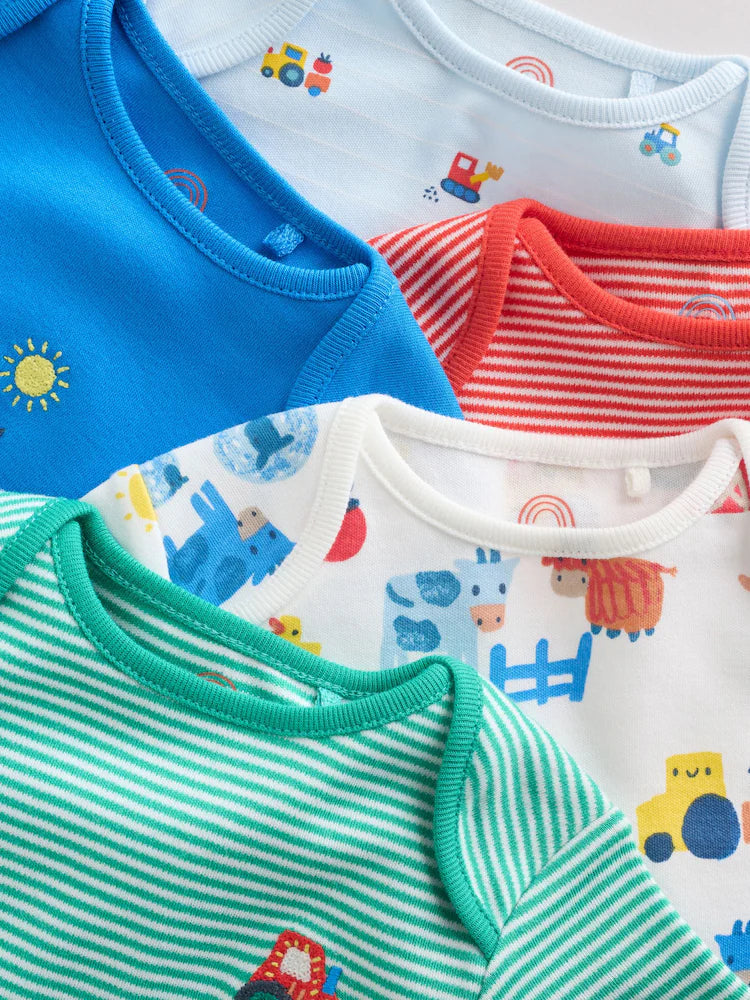 Lot de 5 body coton : confort et douceur pour bébé GARCONS