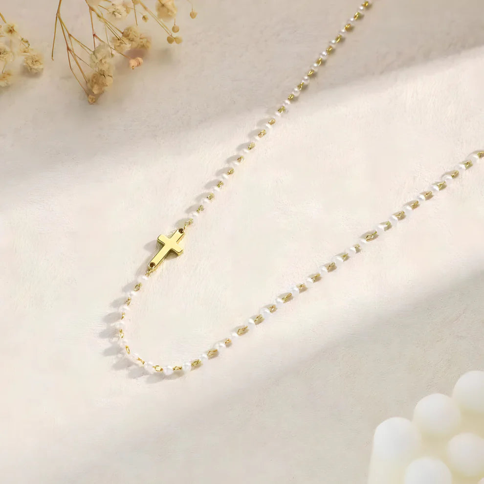 Collier Chrétien Perlé Protection Divine
