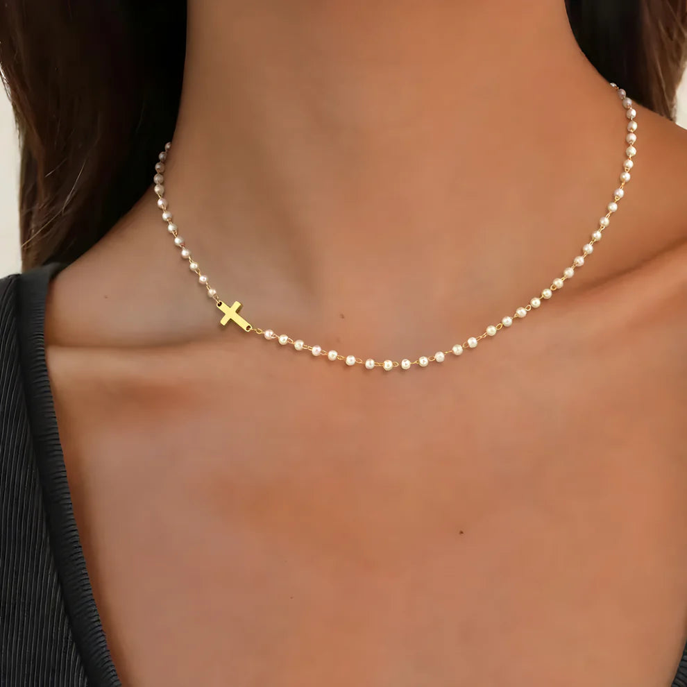 Collier Chrétien Perlé Protection Divine
